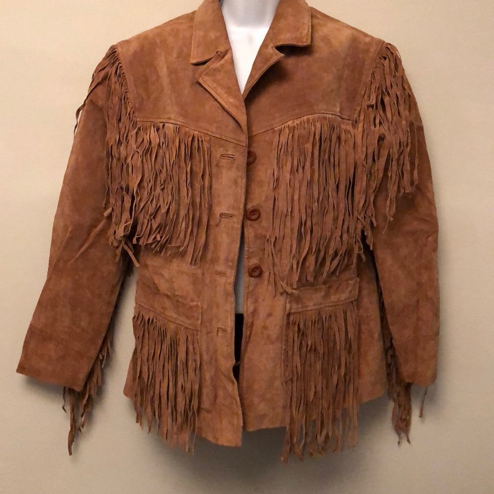 Vintage Genuine Leather  Fringe Jacket